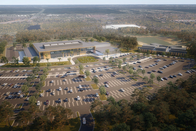 Jacksonville Outpatient Clinic and Domiciliary Construction Artistic Rendering - Aerial View