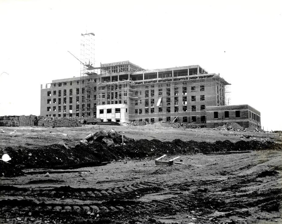 Hospital under construction in 1949