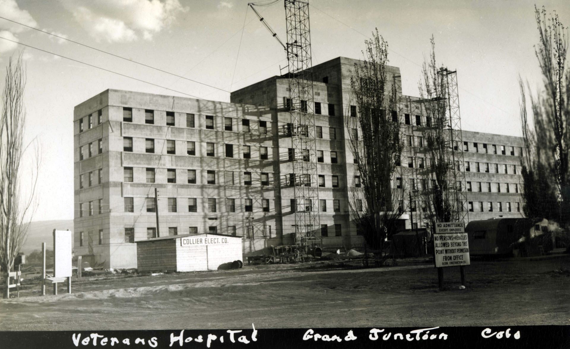 Grand Junction VA Hospital under construction, 1948. Photo: Ray Dyer, Courtesy Steve and Denise Hight.
