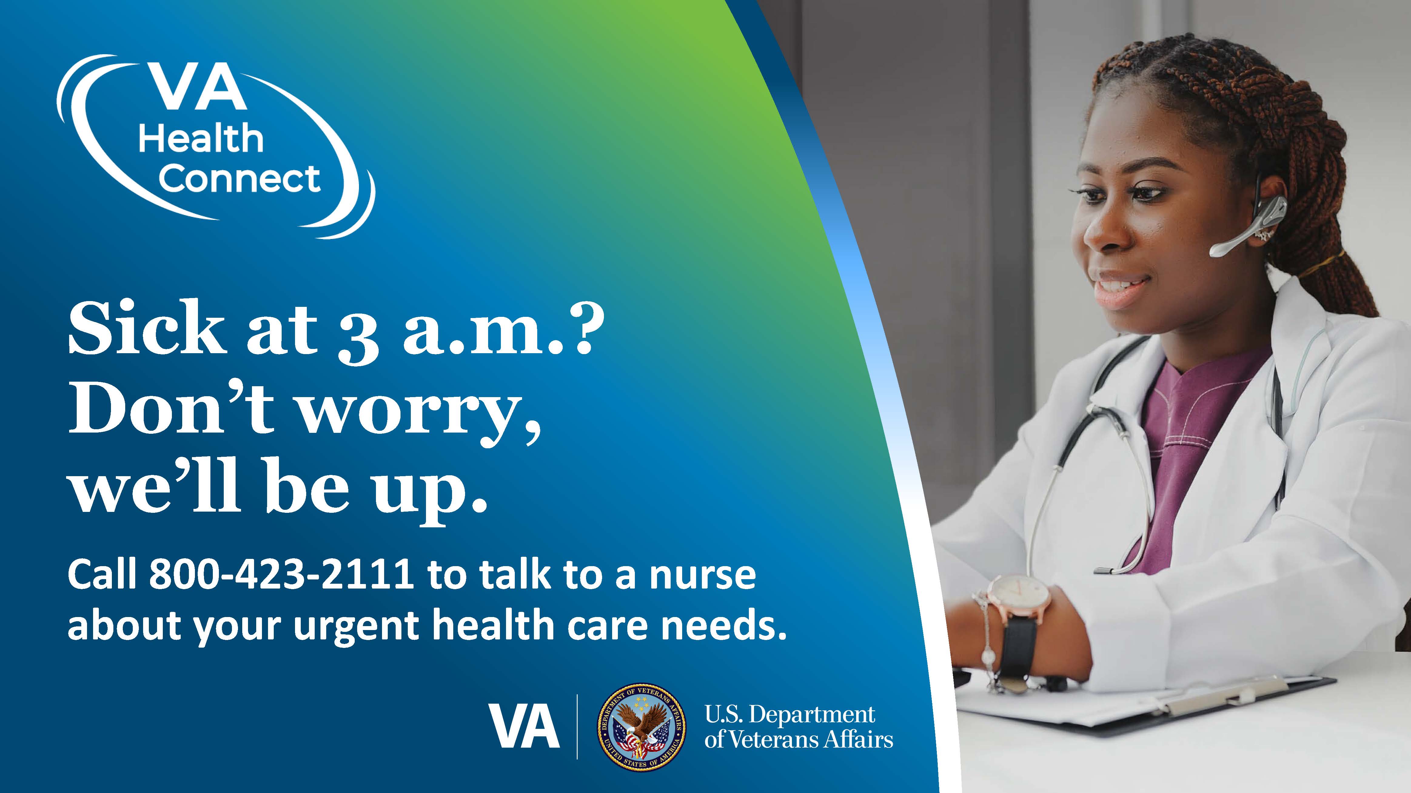 Call the Central TX VA Health Connect number day or night for urgent health care concerns.