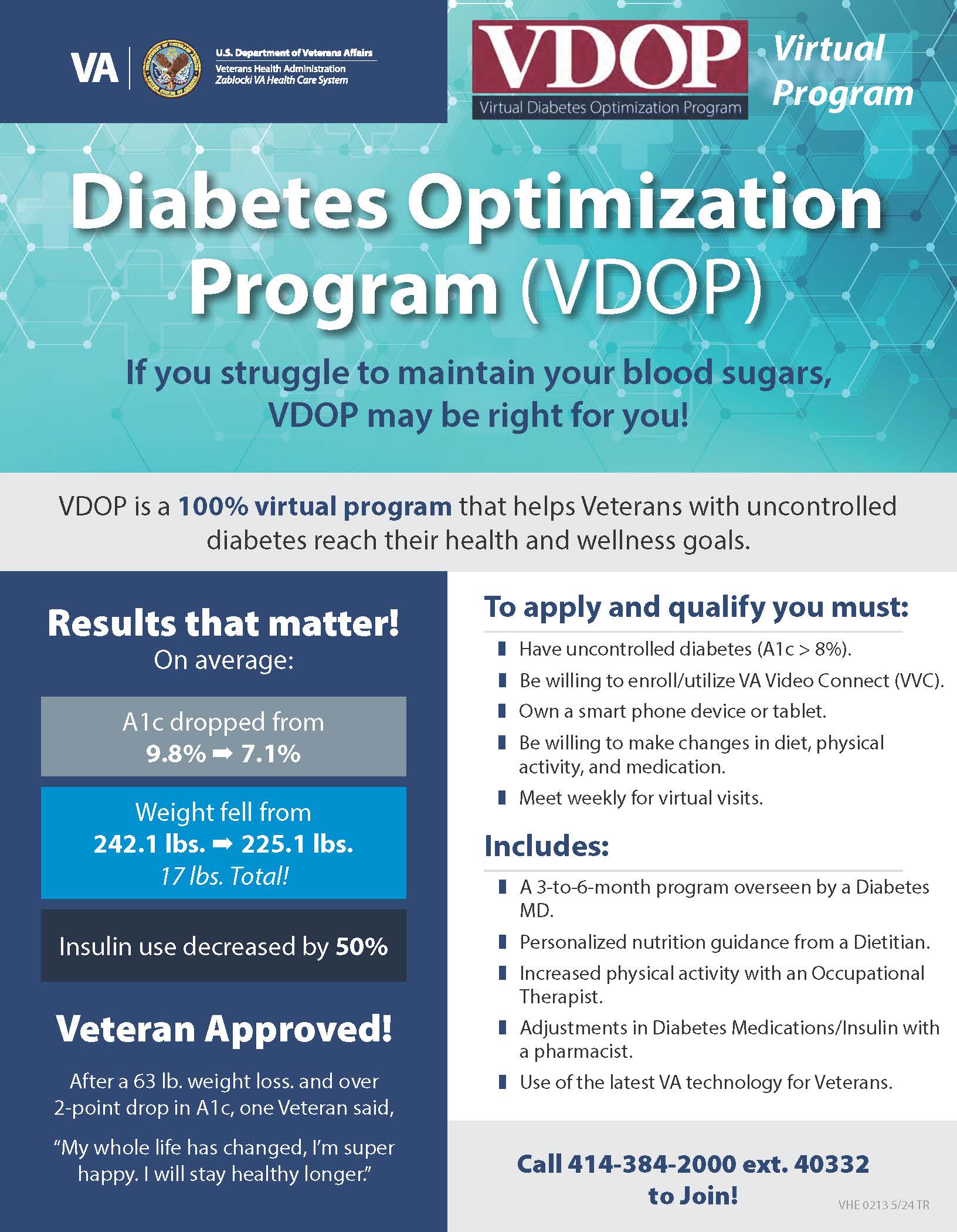 Virtual Diabetes Optimization Program flyer