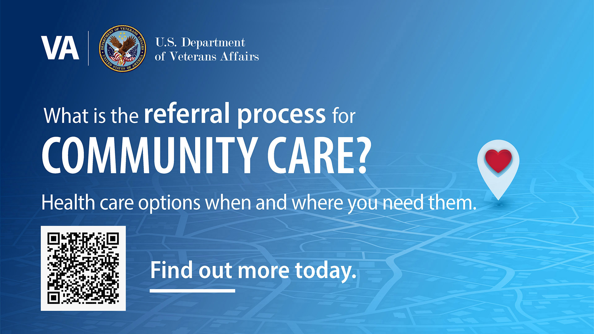 Graphic with blue background and text: "What is the referral process for COMMUNITY CARE?"