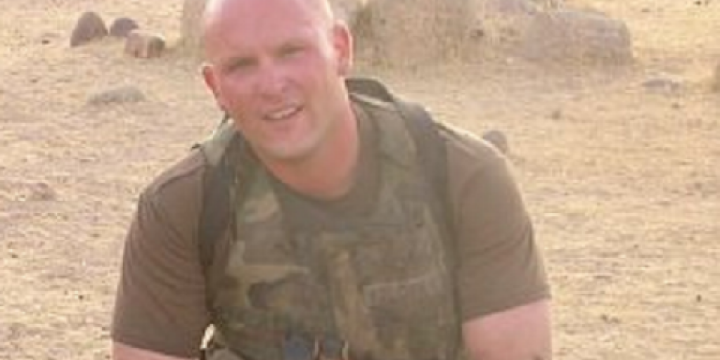 Aaron Kelosky while serving in the U.S. Army as a Cannoneer in Iraq.