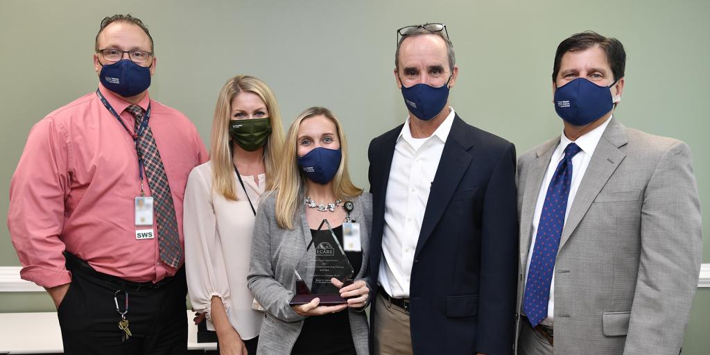 The Ralph H. Johnson VA Health Care System Suicide Prevention team accepting the 2021 Community Partnership Award