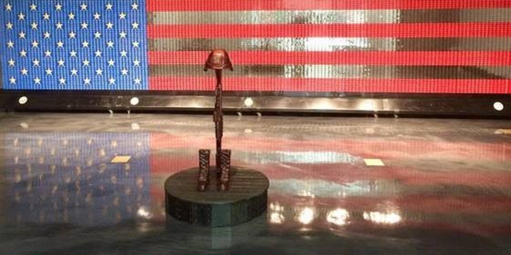 Flag made of dog tags