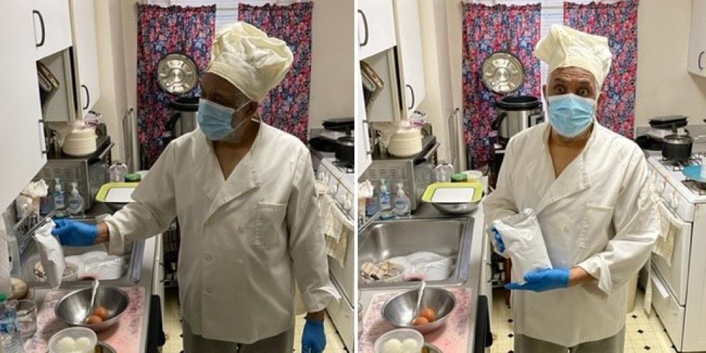 Totally Blind Veteran Conducts a Cooking Demo