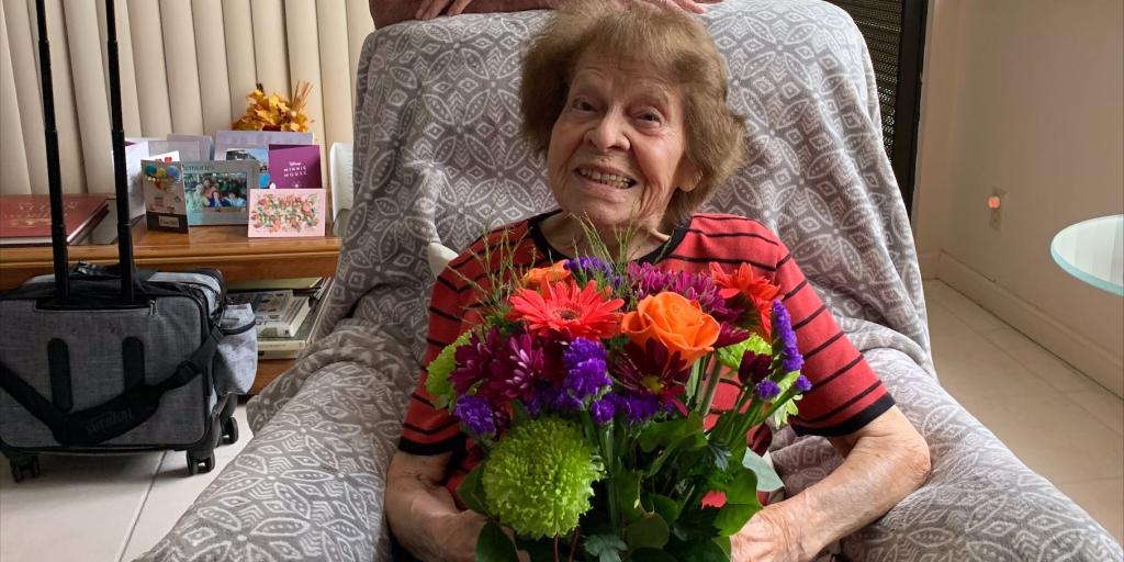 World War II Vetearn Rachel Torres celebrates her 101st birthday with her husband, John.