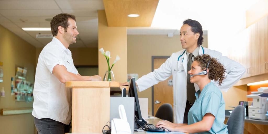 Medical Receptionist with Patient