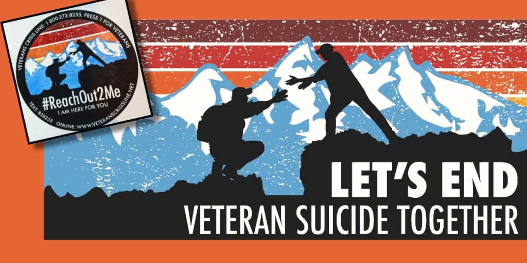 Graphic banner to accompany article about Veteran suicide prevention campaign with local Sheridan, Wyoming, bars.