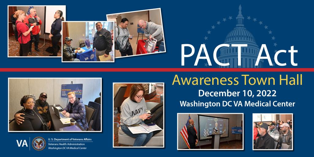 Veterans, their families, caregivers and survivors meet with VA health care providers and Veteran service organizations during a PACT Act Town Hall on December 10, 2022.