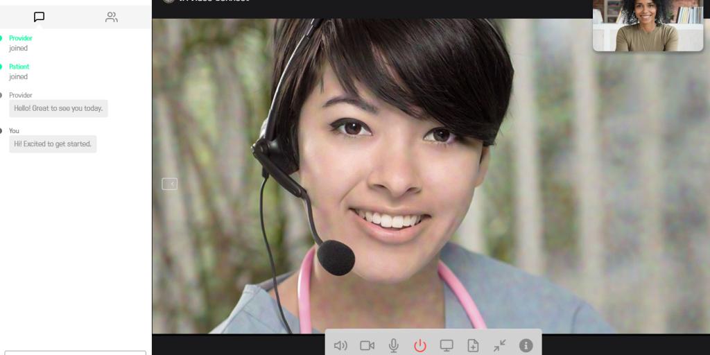 attention grabbing image to illustrate video chatting with your doctor