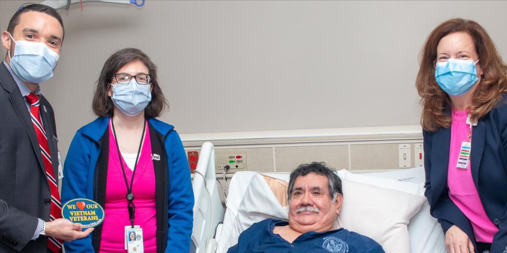 veteran with medical staff
