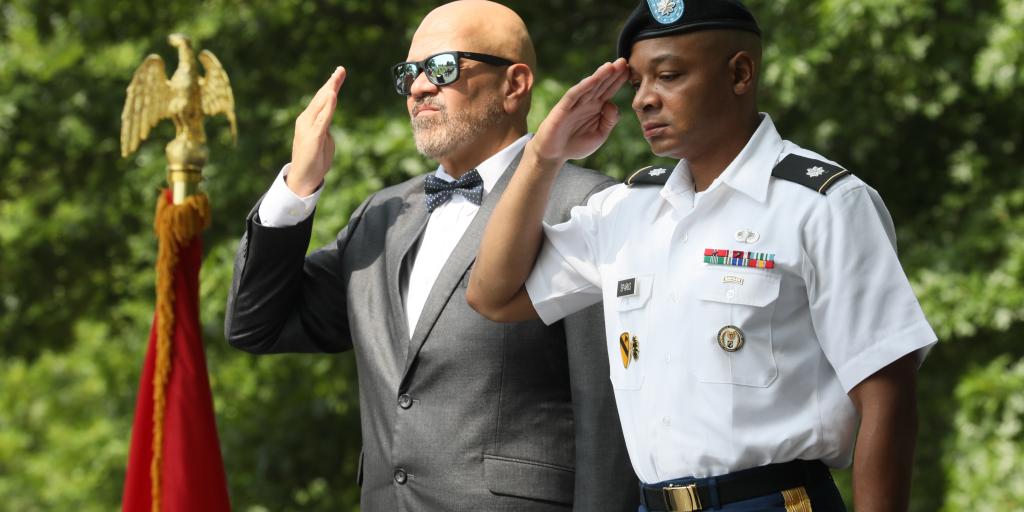 saluting flag