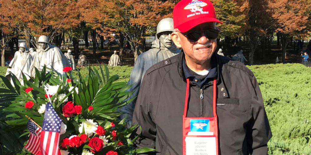 ugene Ramos, US Army, POW, Veteran who spent over two years as a prisoner of war in Korea and returned home to continue serving his country and his fellow Veterans at the Korean War Memorial in Washington, DC.