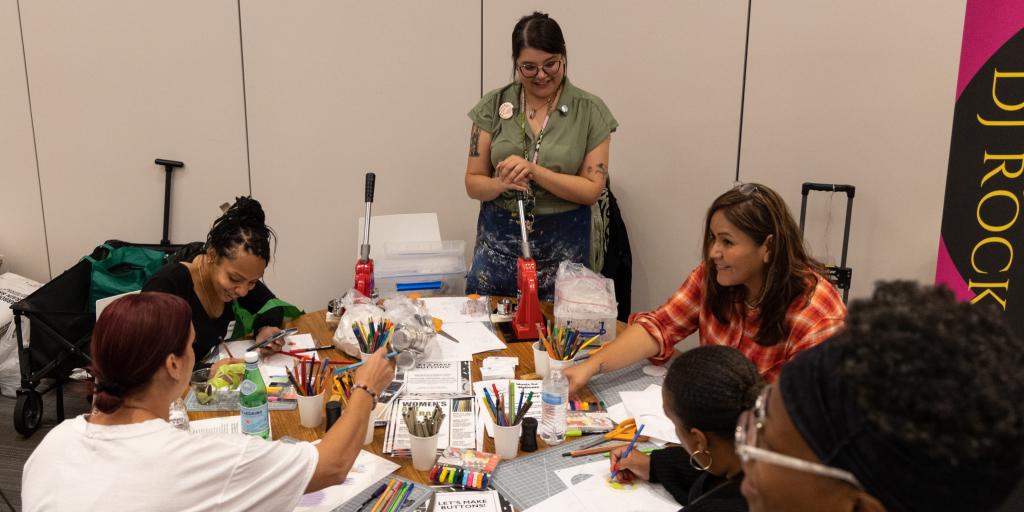 Military Veterans participate in art therapy activities during a Women Veteran Retreat at Chicago’s Malcolm X College on Sept. 8.