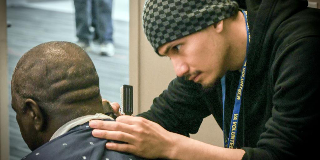haircut, Veterans, homeless, omaha