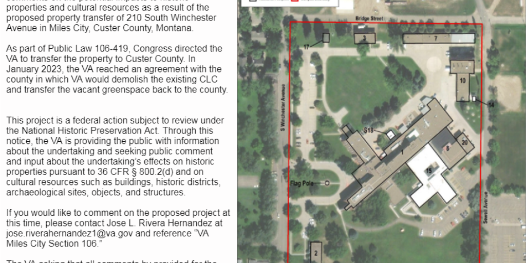 Public Notice For Miles City CLC property transfer