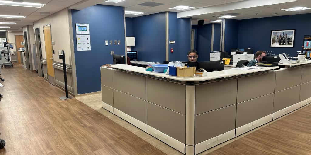 The front desk of Ward 4J at Salem VAMC