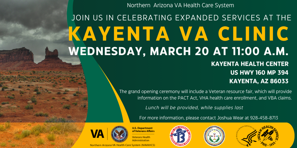 Kayenta VA Clinic Expansion of Services Celebration Flyer
