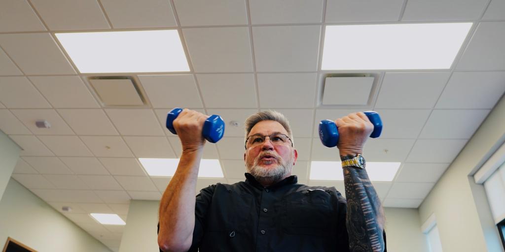 Patient working out