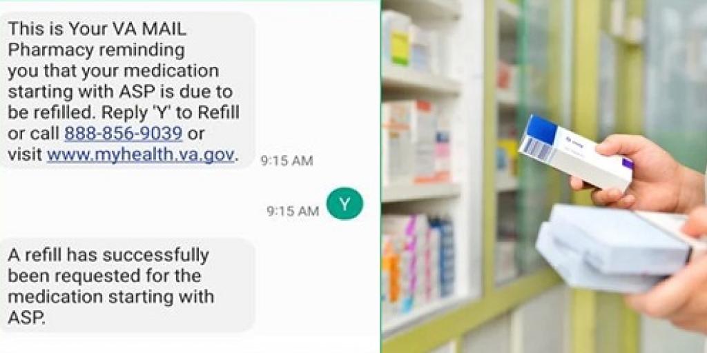 Text messages for refill reminder from pharmacy