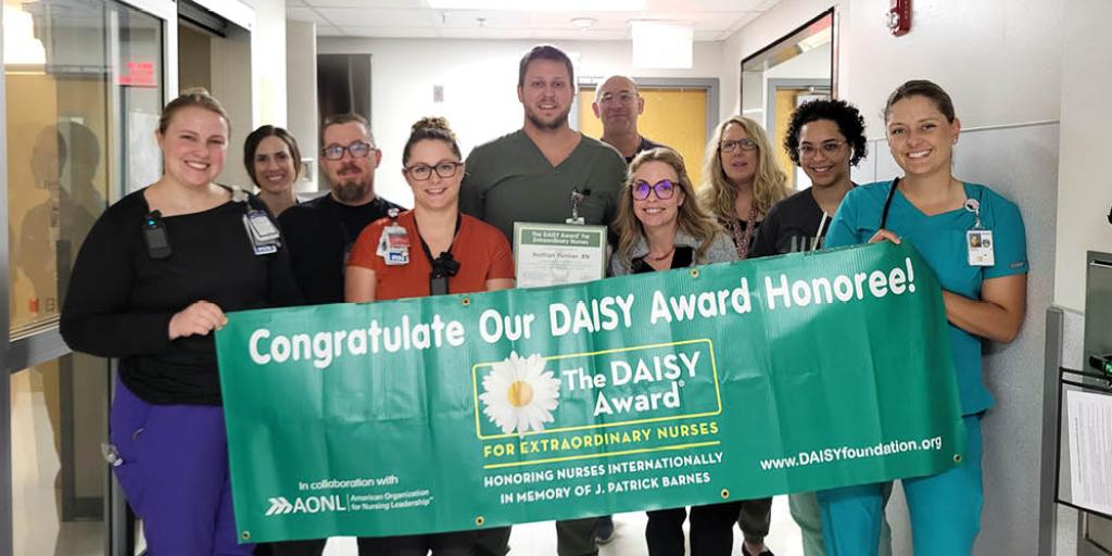 Nathen Yunker, RN, receives Daisy Award recognition