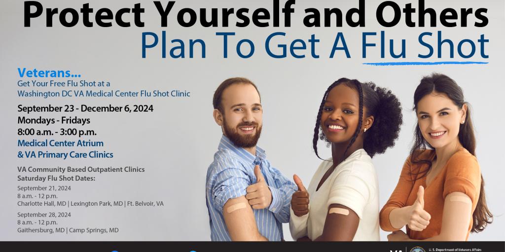 Washington DC VA Medical Center offers flu vaccine to Veterans through a series of walk-in clinics.