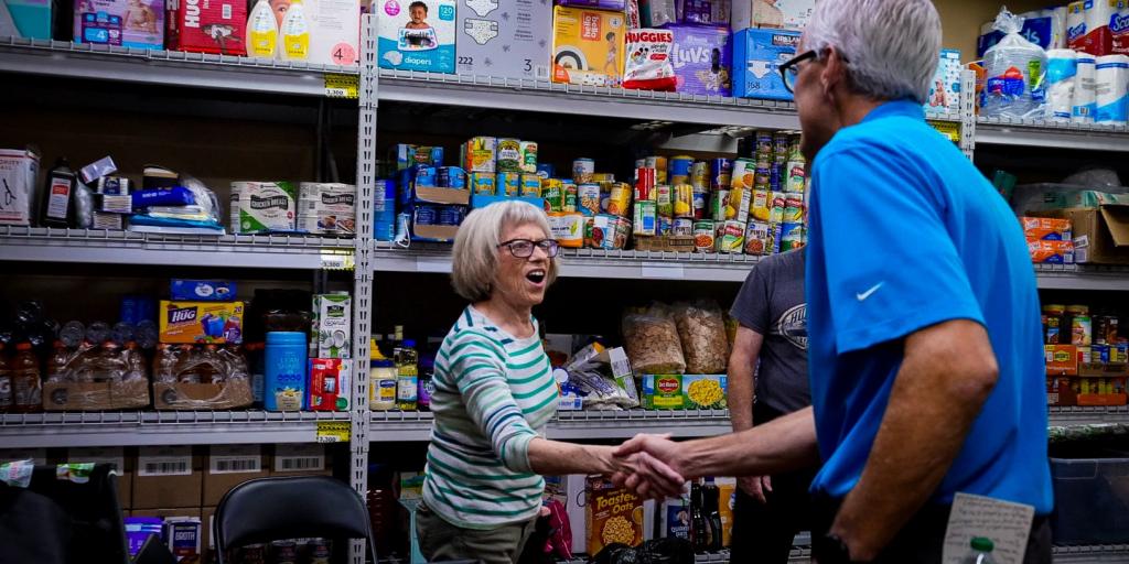SECVA Denis McDonough with Asheville VA staff following Hurricane Helene