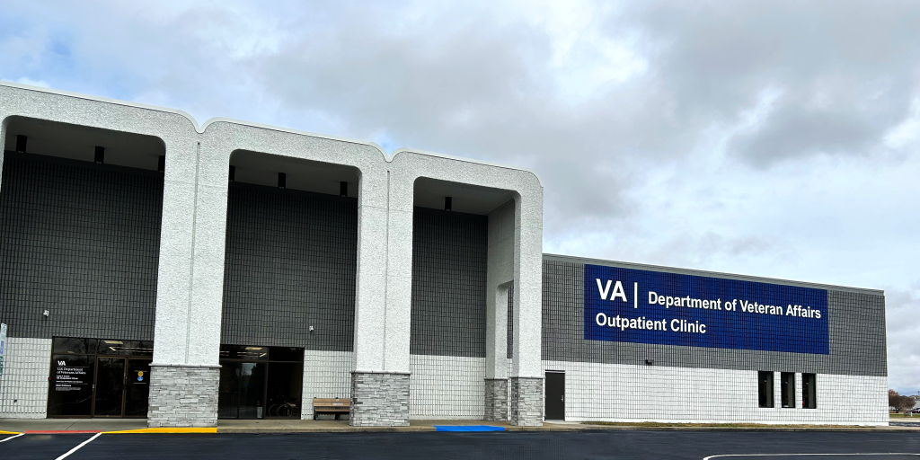 Outside view of the Lane A. Evans Community Based Outpatient Clinic.