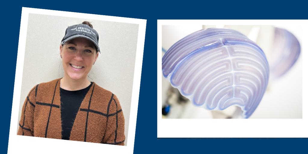 Jaclyn Schlichter, a 40-year-old Army Veteran and the Paxman scalp cooling system