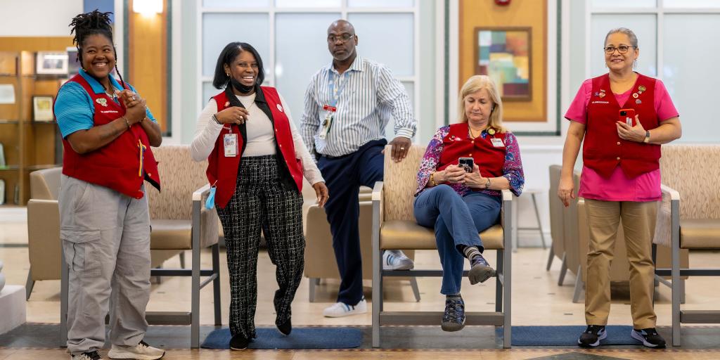 Red Coat Ambassadors stay ready to help Veterans at the Dorn VAMC. 