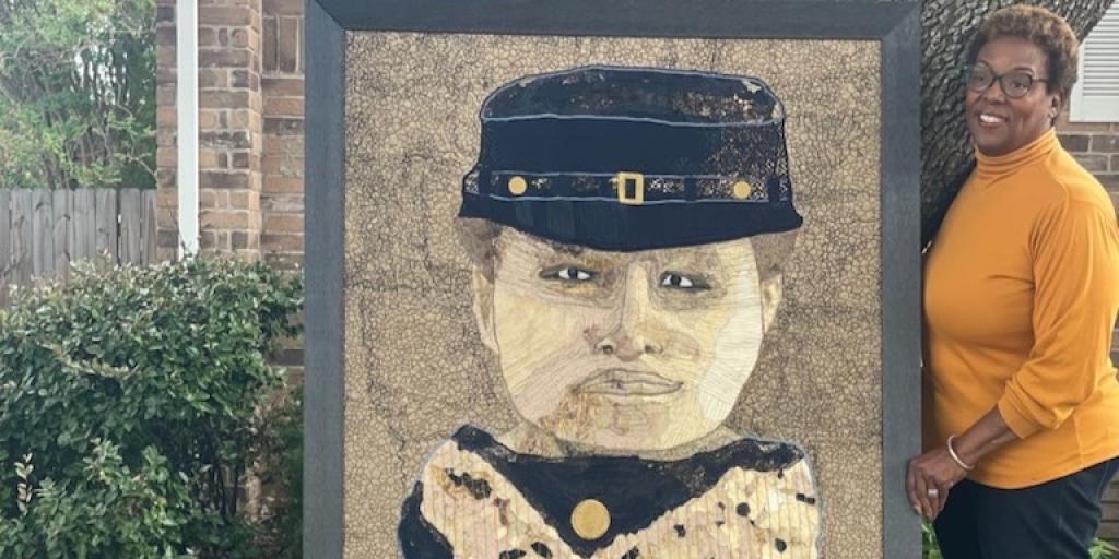 Veteran with artwork