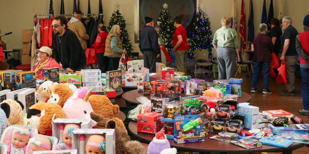 The American Legion Auxiliary Gift Shop hands out donated items to Veterans in need this holiday season.