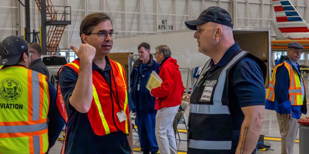 Patrick Wozniak, Veterans Health Administration, Federal Coordinating Center, exercise, May 1, 2025, Chicago, Illinois, O'Hare International Airport