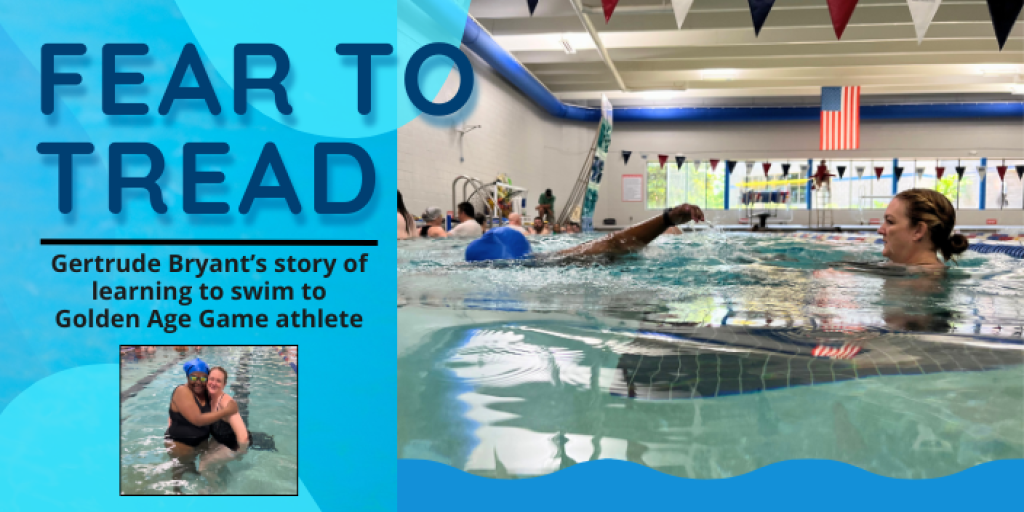 Gertrude Bryant swimming during VA Tennessee Valley Healthcare System's Aqua Therapy Class.