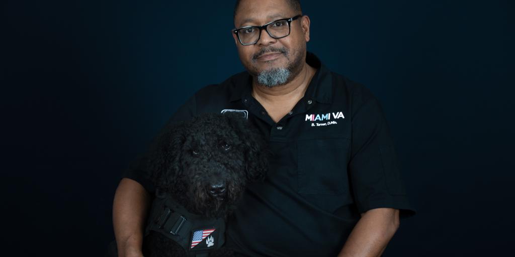 Chaplain Turner with his service animal