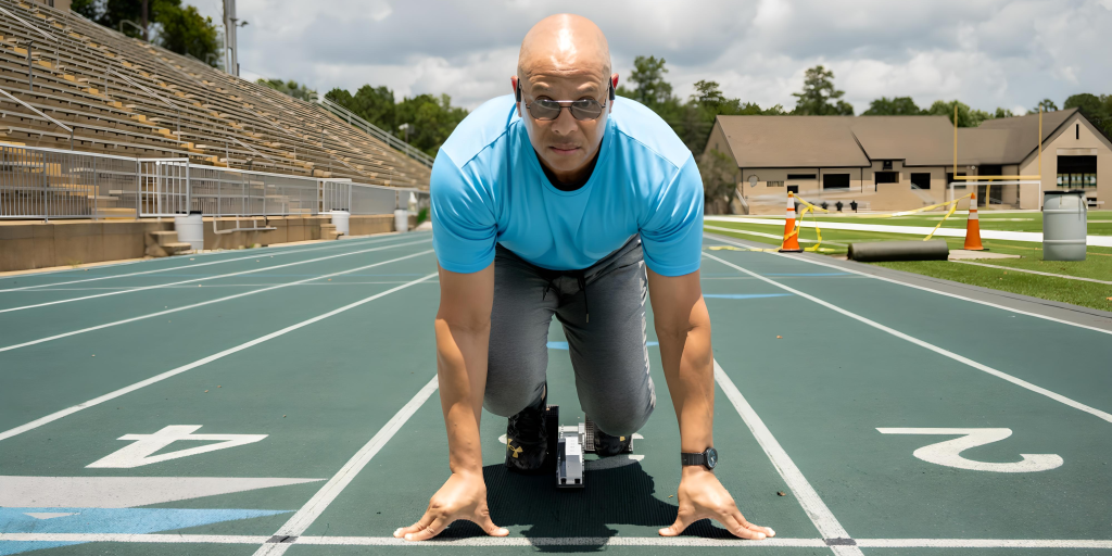 Birmingham VA Police Officer Lt. Anderson Williams settles into his stance during the final week of preparation for the World Police & Fire Games.