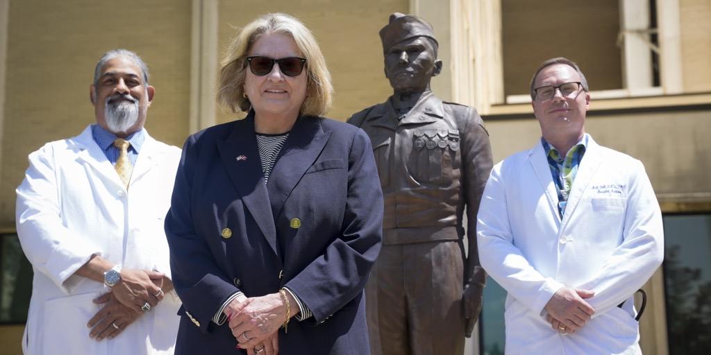 From left to right, Asheville VA Chief of Staff Dr. Ashfaq Ashsanuddin, Dr. Maureen McLaughlin-Grant and Physician Assistant Matthew Bell.