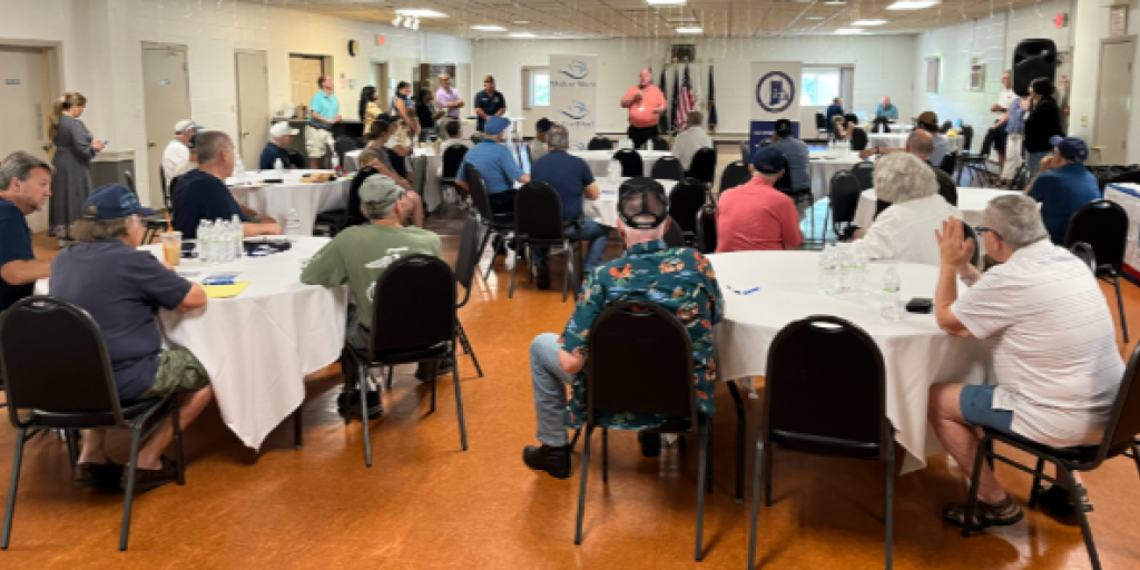 Veterans hear about the resources available to them during the Vet Cafe.