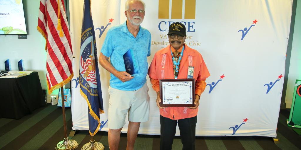 Two Veterans at a Volunteer Luncheon