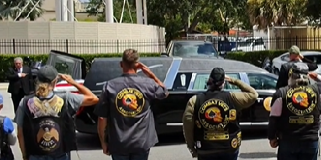 Combat Veterans Motorcycle Association (CVMA), and VA staff render final salute