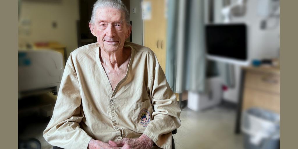 Korean War Air Force Veteran Roy Clifton sits in his room at the community living center of the Sheridan VA Medical Center in Sheridan, Wy.
