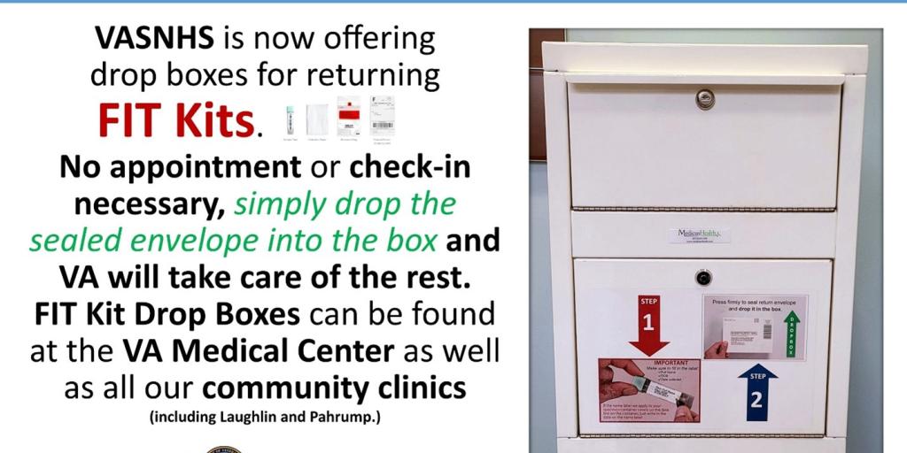 Fit Kit instructions for drop off at all VA Southern Nevada Healthcare System locations.