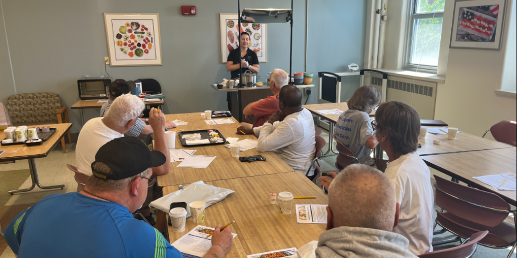 Veterans listen in as they learn about new ways to control their diabetes.