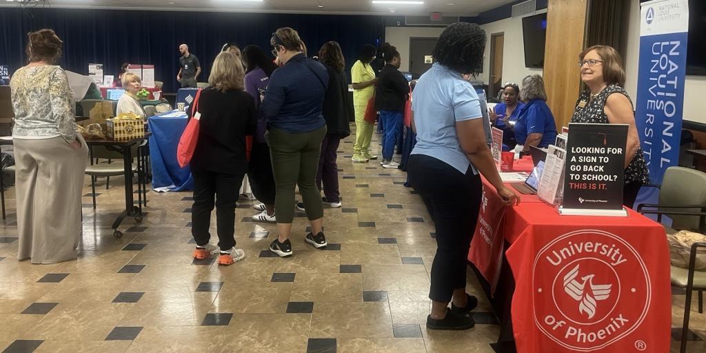 Attendees at the education fair.