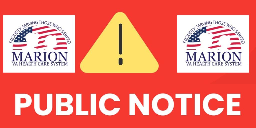 Marion VA Logos with statement of public notice