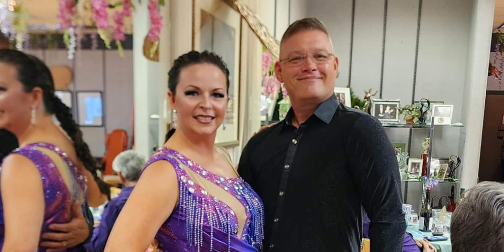 Brian Turner and his wife Meagan Turner pose for a photo at the Augusta Dance Challenge.