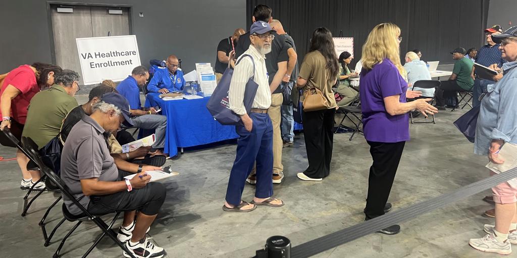 Veterans attend a resource fair
