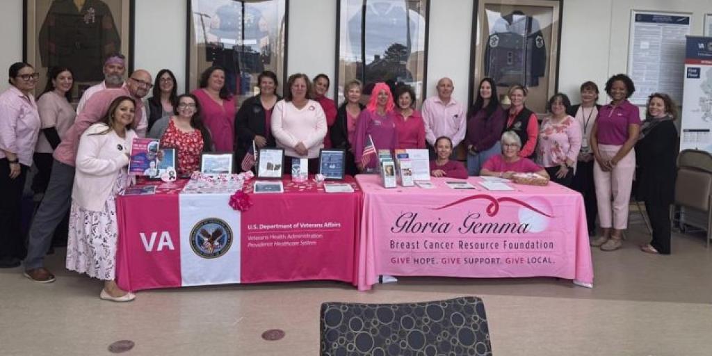 VA Providence staff dress in pink to support Breast Cancer Awareness.