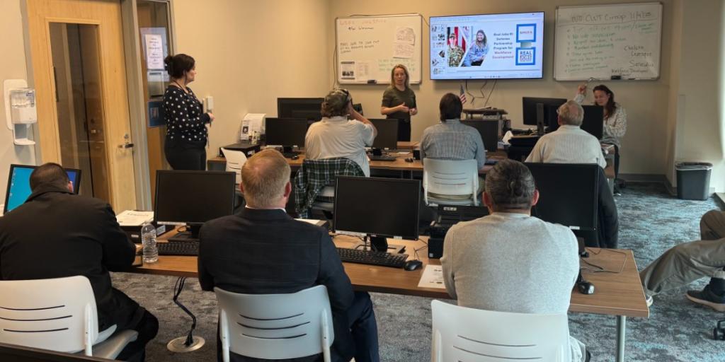 Veterans learn about Job Opportunities available through the Defense Partnership Program.